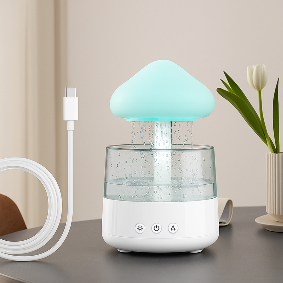 Relaxing Rain Cloud Humidifier with Night Light